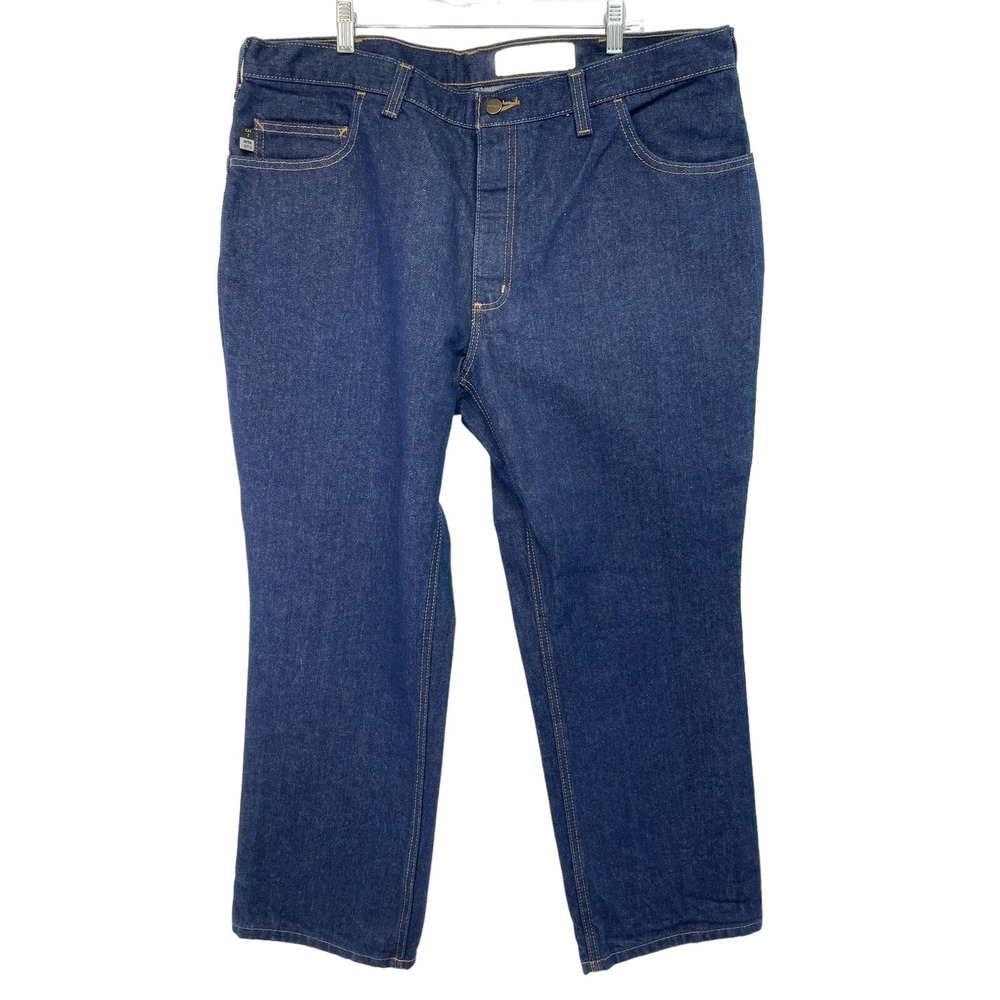 CARHARTT Flame Resistant FR2 HRC Mens Sz 40x28 Denim Blue Jeans (GG3) EUC
